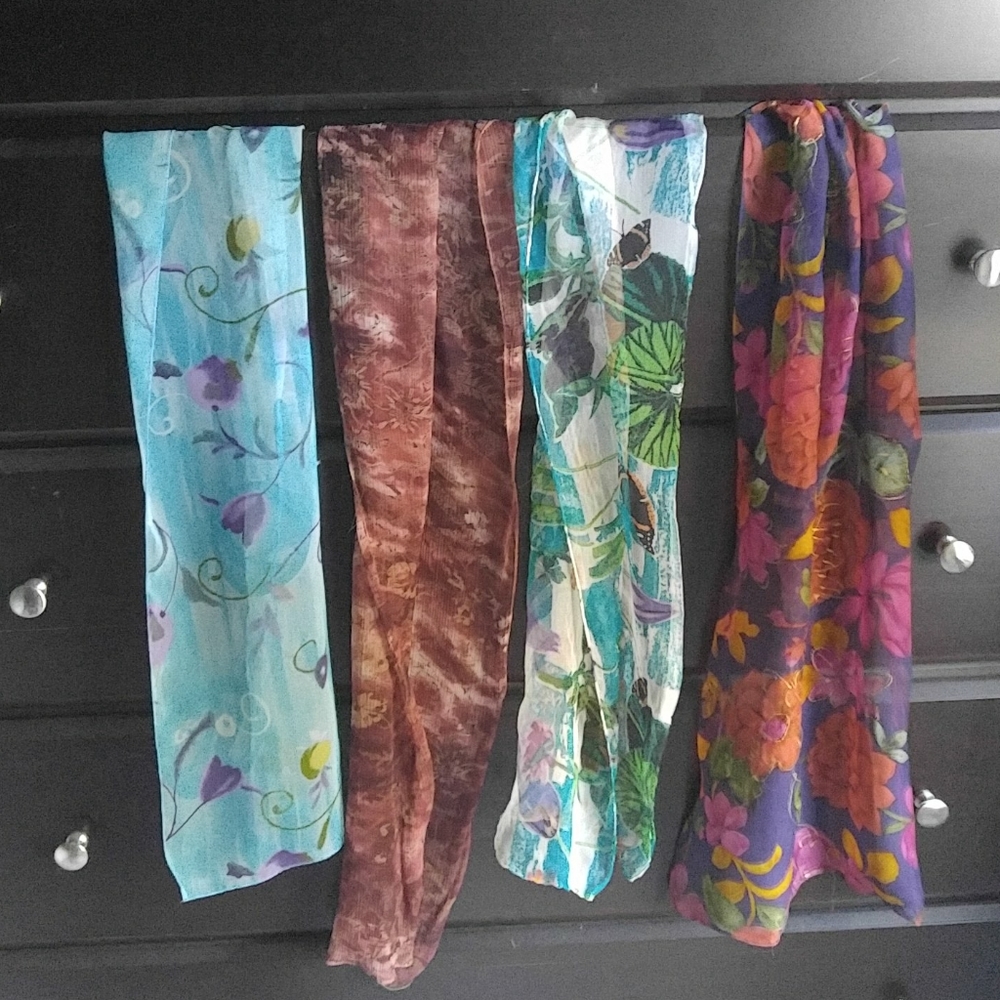 4 chiffon scarves